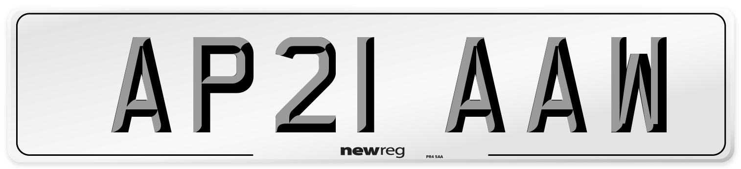 AP21 AAW Number Plate from New Reg